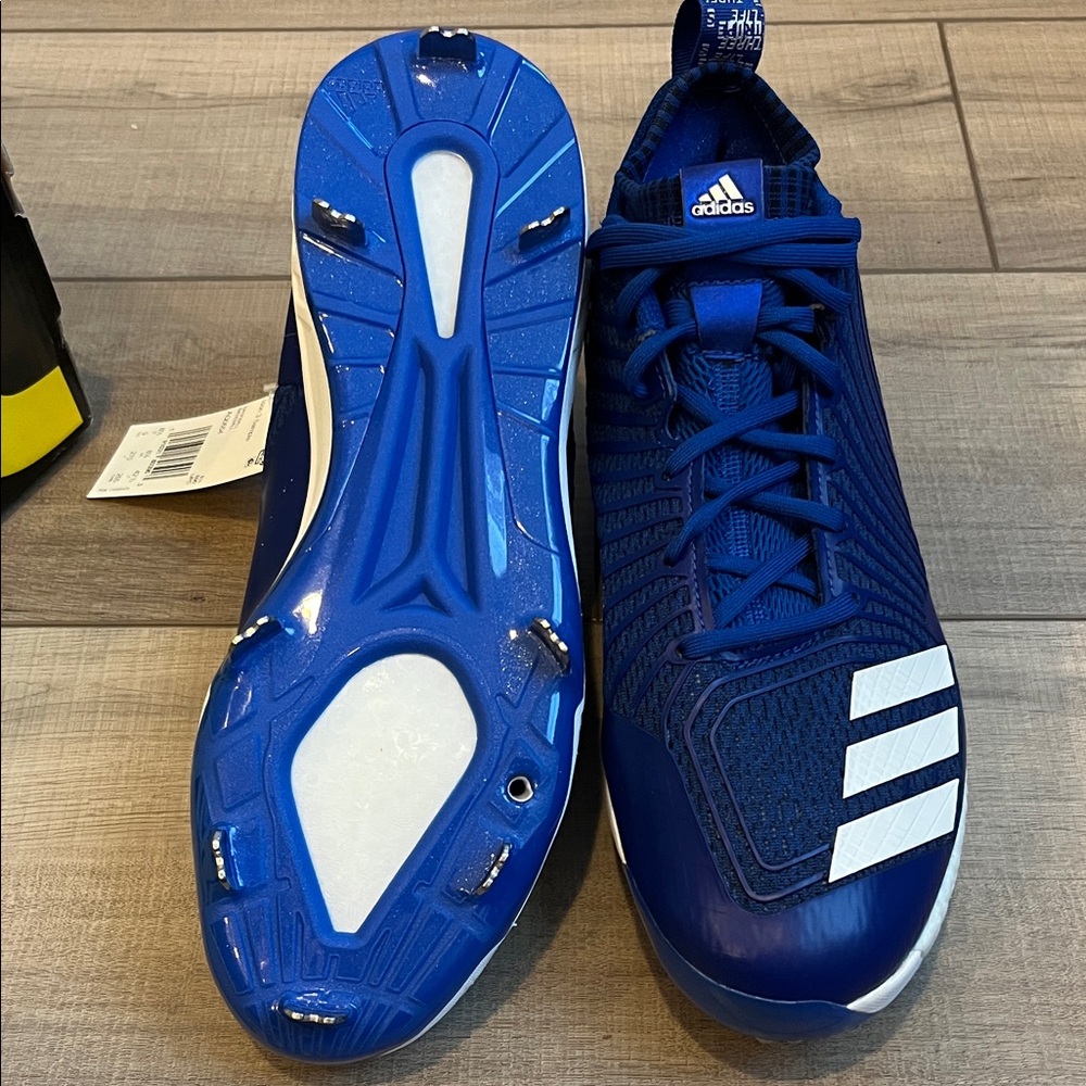 Adidas Boost Icon 3 Blue and White Baseball Cleats Men’s 9 NWT - Picture 3 of 5